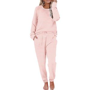 Ekouaer Pajamas Women's Long Sleeve Sleepwear with Long Pants Soft Loungewear Pj Set (Large)