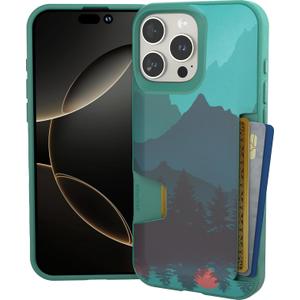 Smartish iPhone 16 Pro Max Wallet Case - Wallet Slayer Vol. 1 [Slim + Protective] Credit Card Holder - Drop Tested Hidden Flip Card Slot Cover Compatible w/Apple iPhone 16 Pro Max - Moving Mountains