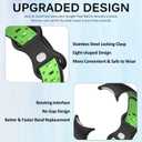 Miimall Compatible for Google Pixel Watch 4(2025) 3 2 1 41mm Bands, Soft Silicone Waterproof Sport Wristband Strap Band for Google Pixel Watch 4/3/2/1 for Women Men (Large, Black-Green)