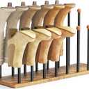 pickpiff Cedar Ball End Boot Rack 8-Pair Shoe Organizer Free standing Metal Holder with Wood Base (Black)