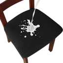 Genina Waterproof Seat Covers for Dining Room Chairs Covers Dining Chair seat Covers Kitchen Chair Covers slipcovers (Black, 4 Pcs)
