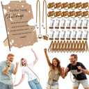 Geelin 12 Sets Swing Pacifier Baby Shower Games Funny Gender Reveal Games, Include 1 Wooden Sign and 12 Plastic Pacifiers for Bridal Baby Shower Gender Reveal Party Women Men(Star, Brown)