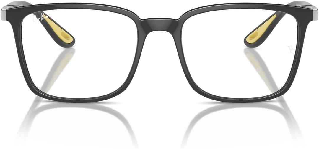 Ray-Ban Rx7240m Scuderia Ferrari Collection Square Prescription Eyewear Frames (Grey/Silver/Demo Lens)
