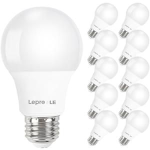 LE LED Light Bulbs 60 Watt Equivalent, 9W 800 Lumens Non-Dimmable, Daylight White 5000K, A19 E26 Standard Medium Base, 10000 Hour Lifetime 5 Count (Pack of 2)