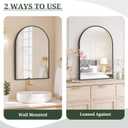 Arched Wall Mirror 36x24 Inch Black Bathroom Vanity Mirror with Metal Frame, Modern Arch Mirror for Bedroom, Living Room, Entryway, Wall Mounted Decorative Mirror