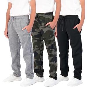 Real Essentials 3 Pack: Boys' Tech Fleece Open Bottom Sweatpants with Pockets XL