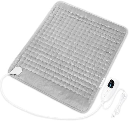 Heating Pad, Electric Heating Pads for Back, Neck, Abdomen, Moist Heated Pad for Shoulder, Knee, Hot Pad for Arms and Legs, Valentines Day Gifts-Auto Shut Off (Light Gray, 20''×24")
