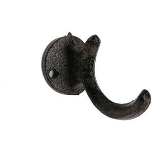 Comfy Hour Antique and Vintage Collection Cast Iron Single Coat Hook Clothes Key Hook Rack Wall Hanger - Metal, Heavy Duty, Brown, Recycled, Decorative Gift Idea