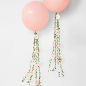 Zeyune 8 Pcs Wildflower Garland 31.5 ft Balloon Tassel Tails Garland Spring Party Decorations Flower Baby Bridal Shower for Wedding Birthday Women Spring Summer Party Supplies(Pink)