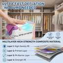 𝐁𝐞𝐭𝐭𝐞𝐫 𝐋𝐢𝐟𝐞 𝐒𝐩𝐚𝐜𝐞 Bags, 3D No-Pump Vacuum Bags - Press & Seal by Hand or Sit, Space-Saving Cubes, Bedding & Clothes - Leak-Airtight & Dust-Proof (One Large 39×31×15"), 39x31x15 inches