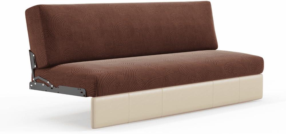 Hudson Comfort RV Couch Covers for Sofa Bed  2-Piece Backrest and Seat Covers Ideal for Jackknife  Camper Slip Covers for RV Furniture  Super Stretchable Fabric with 1cm Elastic (Chocolate)