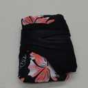 Aleumdr Women's One Piece Swimsuit Ruffle Cutout Swimdress Tummy Control V Neck Wrap Swimwear (XL, Black Floral)