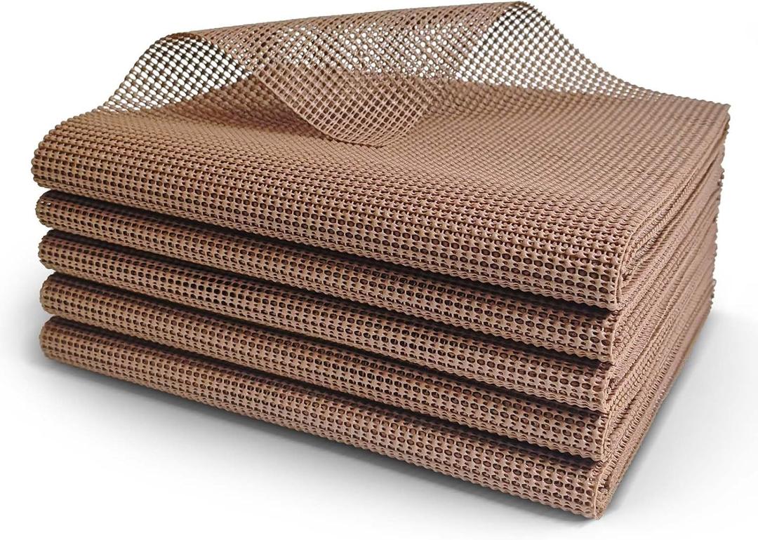 Shelf Liner Non Adhesive Cabinet and Drawer Liner,Upgrade Durable Folded Slip Great Grip Liners for Kitchen Cabinets, Storage, Desks, Dresser, 11.8 in x 9.8 ft, Wheat
