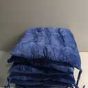 6 Pack Chair Cushions for Dining Chairs Chair Pads Cushion for Kitchen Office Tufted Square Seat Cushion with Ties 16" Navy Velvet