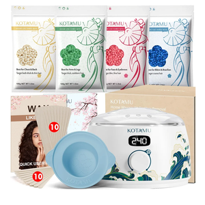 KOTAMU Waxing Kit for Women & Men, Wax Warmer for Hair Removal, Digital Wax Kit with Silicone Pot，Ideal for Face Eyebrow Arm Legs Armpit &Sensitive Skin, Wavi Waxing Machine for Home Salon Use