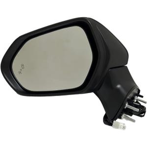 Driver Side Mirror Compatible with 2018-2024 Toyota Camry Powered Adjustment, Heated, Turn Signal, Blind Spot Detection, Manual Folding, Black - OEM TO1320368