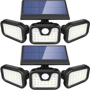 AVJONE Solar Lights Outdoor, 3000LM Super Bright Motion Sensor Outdoor Lights, IP65 Waterproof 6500K Solar Powered Security Flood Light for Garage Yard Patio (2 Pack)
