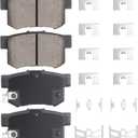 Rear Ceramic Disc Brake Pads Set for Honda Civic 2002-2015, Accord 1991-2007, S2000 CR-Z Prelude, for Acura CL TL ILX TSX RSX Integra Vigor, for Suzuki SX4 Kizashi, 4PCS(With Hardware)
