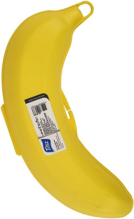 Banana Storage Container Case, Yellow Plastic Protective Box for Lunch