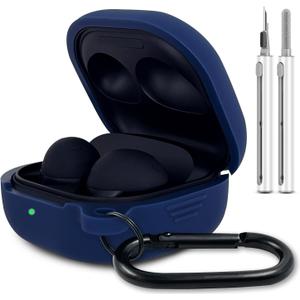Silicone Case for Samsung Galaxy Buds FE, 2 Pro, 2, Pro, Live with Cleaner Kit (Midnight Blue)