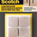 Scotch Felt Pads 16 PCS Beige, Felt Furniture Pads for Protecting Hardwood Floors, 1 x 1 in. Square, Easy-to-Apply, Self-Stick Design, Reliable Protection from Nicks, Dents and Scratches (SP802-NA)