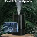 ROSEKM 4.5L Humidifiers for Bedroom, Humidifiers for Home Large Room, Cool Mist Humidfiers for Baby and Plant with Timer, Adjustable Mist Level, 360 Nozzle, Auto Shut-Off, Black