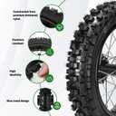 12" Rear Wheel 80/100-12 3.00-12 Dirt Bike Tire Rim Assembly Compatible with 110cc 125cc SSR SR125 KX65 Coolster QG-214 CX65 Baja DR70 Off Road Pit Bike Parts