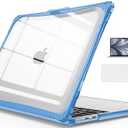IBENZER Hexpact Protective MacBook Air 13 inch Case 2026 2025 2024 2023 2022 M4 A3240 M3 A3113 M2 A2681, Heavy Duty Case & KeyboardCover & ScreenFilm for Mac Air 13.6, Serenity Blue, HPE-KK-SRL+2B