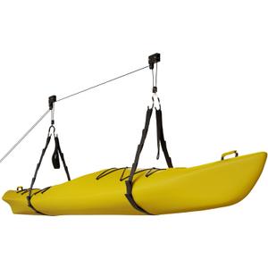 Kayak Storage Hoist - Overhead Pulley System with 125lb Capacity for Canoes, Bikes, Ladders, and More - for up to 12-Foot Ceilings (Black)