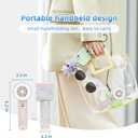 Portable Handheld Turbo Fan - Fashion Full Diamond 1800mAh USB Rechargeable Personal Battery Operated Mini Small Pocket Mini Fan for Travel/Outdoor/Vacation/Beach/Outdoor Activities (Gold)
