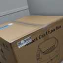 Open-Top Self Cleaning Litter Box, Automatic Litter Box with Dual Safety Sensors, Anti-Pinch Protection, Large Capacity, APP Control, White-Grey