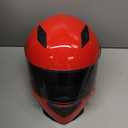 ILM Full Face Motorcycle Street Bike Helmet with Removable Winter Neck Scarf + 2 Visors DOT Model ILM-313 (XL, Bright Red)