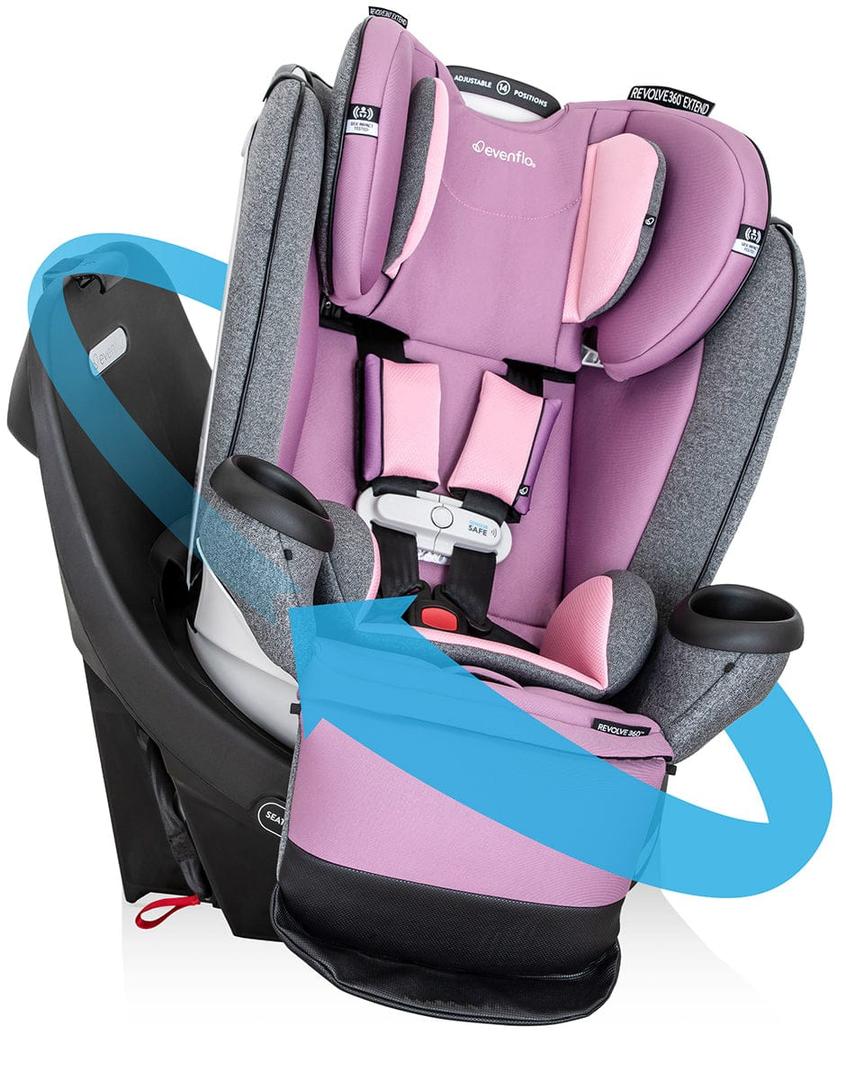 Evenflo Gold Revolve360 Extend All-in-One Rotational Car Seat with SensorSafe (Moonstone Gray) MFD: 06/24/2025