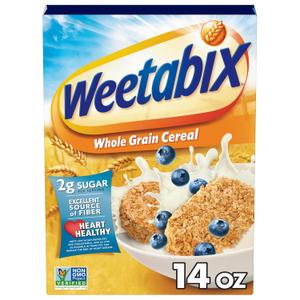Weetabix Biscuits Whole Grain Cereal, Lightly Sweet Whole Grain Wheat Biscuits, Delicious as Part of Breakfasts or Snacks, 14 OZ Box, FEB 13/2026
