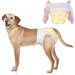 Dono Dog Diapers Female Large with Stretchy Waist, Disposable Pull Up Full Wrap Puppy in Heat Period Diapers, 360 Leak-Proof Super Absorbent Doggie for  Dogs (L-20 Count)