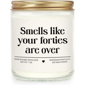 Niyewsor 50th Birthday Gifts for Her Him, Fifty Birthday Candle, 1976 50th Birthday Decorations for Women Men, 50 Year Old Bday Gifts for Friend, Sister, Mom, Dad, Handmade, 7oz