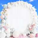 7.2x7.2ft White Round Backdrop Circle Stand - Adjustable Arch Backdrop Balloon Cover for Birthday Party Ceremony Decor