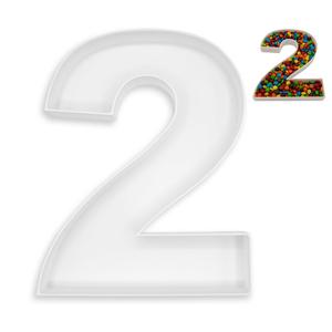 10" Reusable Plastic Box Form Tray Display for Treats, Charcuterie, Cake Pop, Candy, Charcuterie Box, Custom Charcuterie Letters Fillable - Reusable Letter Box - (White Plastic, 2)