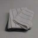 Microfiber Kitchen Towels - Super Absorbent, Soft and Solid Color Dish Towels, 8 Pack (Stripe Designed Grey and White Colors), 26 x 18 Inch