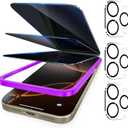 Fotbor [3+3 Pack Privacy Screen Protector for iPhone 16 Pro Max, 26 Anti-Spy & Blue Light Filter Tempered Glass with 3 Camera Lens Protectors, 3X Reinforced, Easy Alignment