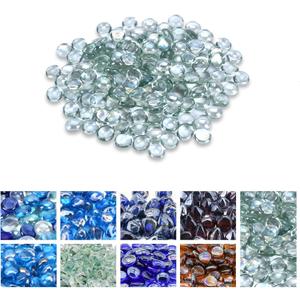 GasSaf Clear Fire Glass Beads for Outdoor Fire Pit, Fireplace, Replaces Existing Gas Logs & Lava Rocks, 3/4 Inch Glass (10 Pound) (Crystal Clear Luster)