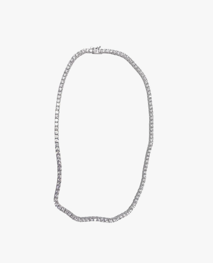 apop nyc 925 Sterling Silver CZ Tennis Necklace 16 inch, 4mm