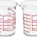 High Borosilicate Glass Measuring Cup with V-Shaped Spout, 30ml (1oz) | Pack of 2 Precision Glass Measuring Cup for Kitchen & Bar
