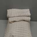 BEDELITE Boho King Size Comforter Set - Beige Tufted Striped Bed Set 3 Pieces, Soft Vintage Farmhouse Comforter for All Seasons, Boho Home Decor,Fluffy Jacquard Bedding with Pillow Sham