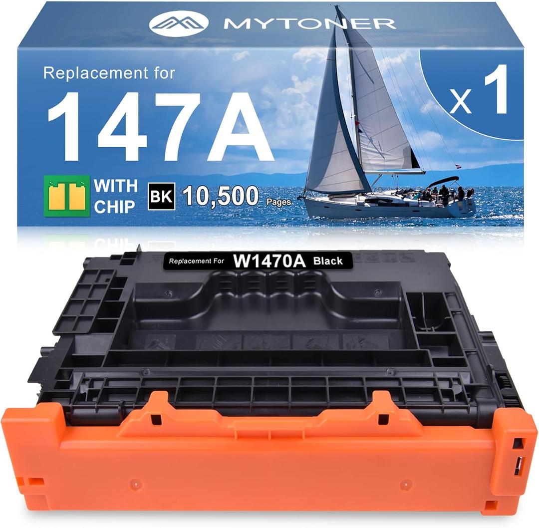 147A Black Toner Cartridge (with Chip) Compatible Replacement for HP 147A 147X W1470A W1470X High Yield Toner for Enterprise M610 M611 M612 MFP M634 M635 M636 Printer (1 Pack)