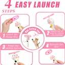 Cat Fetch Toy Launcher,Flying Disc Launcher Toy Rechargeable with 10 Flying Discs,Flying Cat Toy Disc Launcher for Kitten Dog Playing Interactive Hunting Tracking Toys for Outdoor Indoor,White