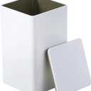 PATIKIL Metal Tea and Tin Set 3.35"x3.35"x5.91", Airtight Storage Square Container with Lid for Loose Tea Coffee Candy Treats Gifts Spice DIY, White