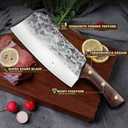ZENG Meat Cleaver Knife, Butcher Knife Heavy Duty Kitchen Knife Stainless Steel Bone Chopping Cutting Chef knives Sharp Blade Boning Knife for Home Kitchen Camping BBQ Restaurant