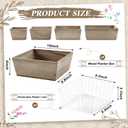 Dandat 2 Set Wooden Centerpiece Box for Wedding Table Decor 10 Inch Rustic Wood Planter Box with Removable Plastic Liner Farmhouse Flower Boxes for Party, Wedding, Baby Shower, Home Garden Decor