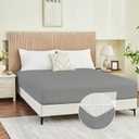 King Fitted Sheet Only, Corner Straps Ultra Soft Brushed Microfiber Hotel Quality Bottom Sheet, Deep Pocket Fits 8-14 inches Mattresses, Luxury Durable Sheets for King Size Bed, Steeple Gray